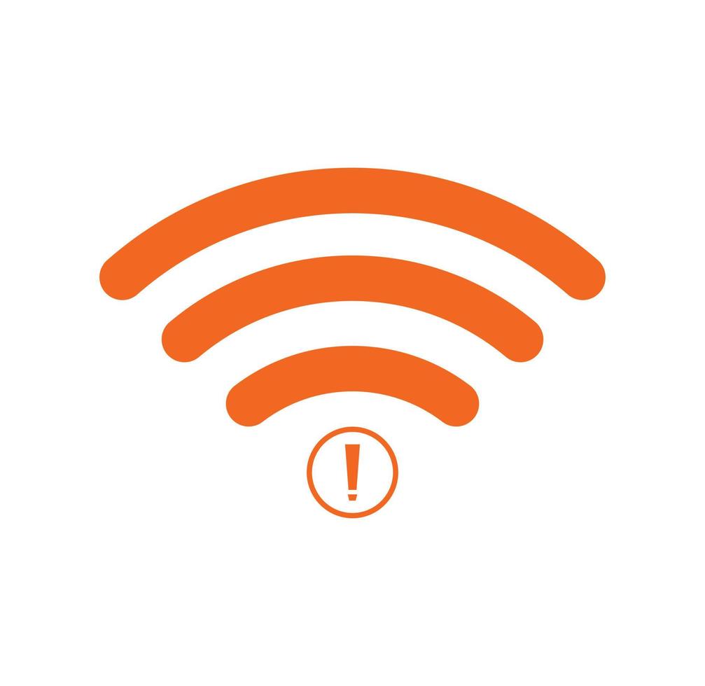 no Wifi wireless icon vector orange color.  no wi-fi connection icon