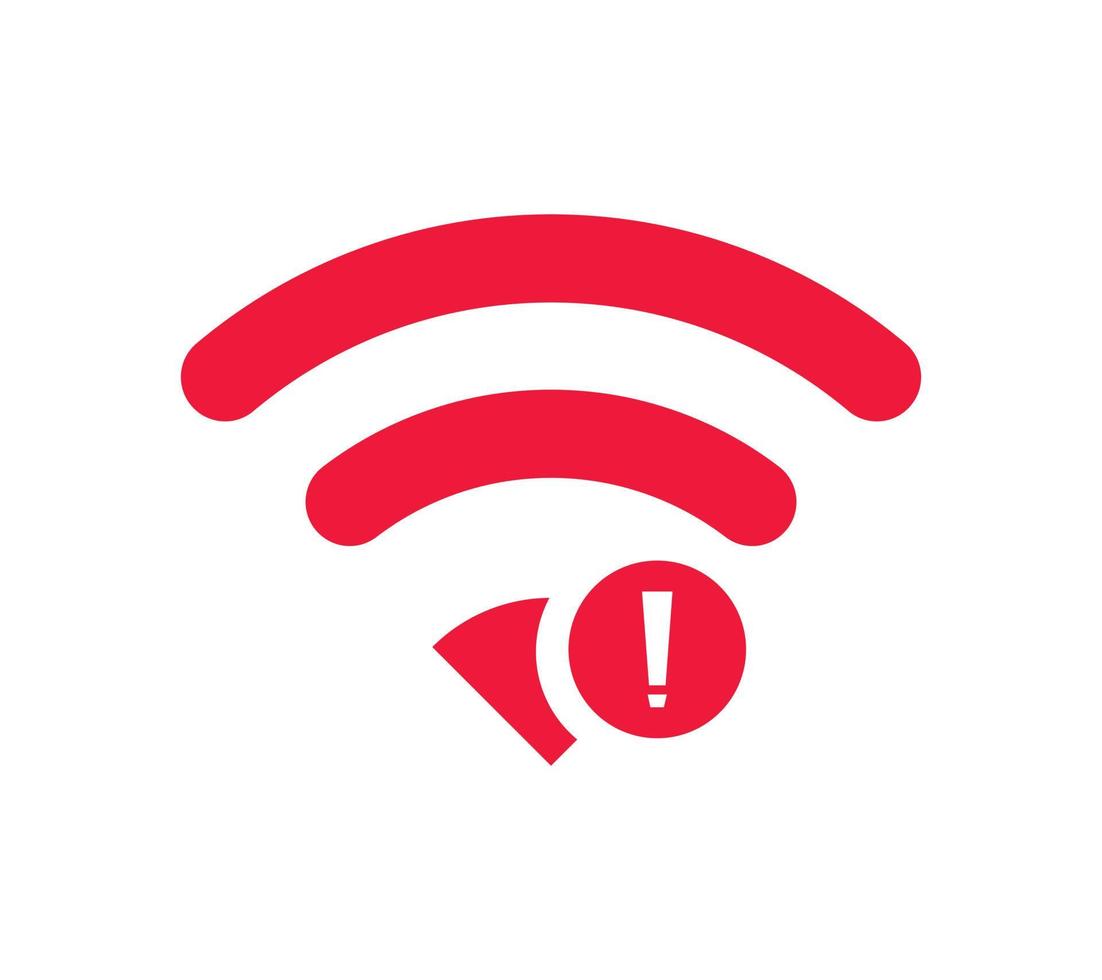 no Wireless network sign symbol icon red color. No wifi icon vector