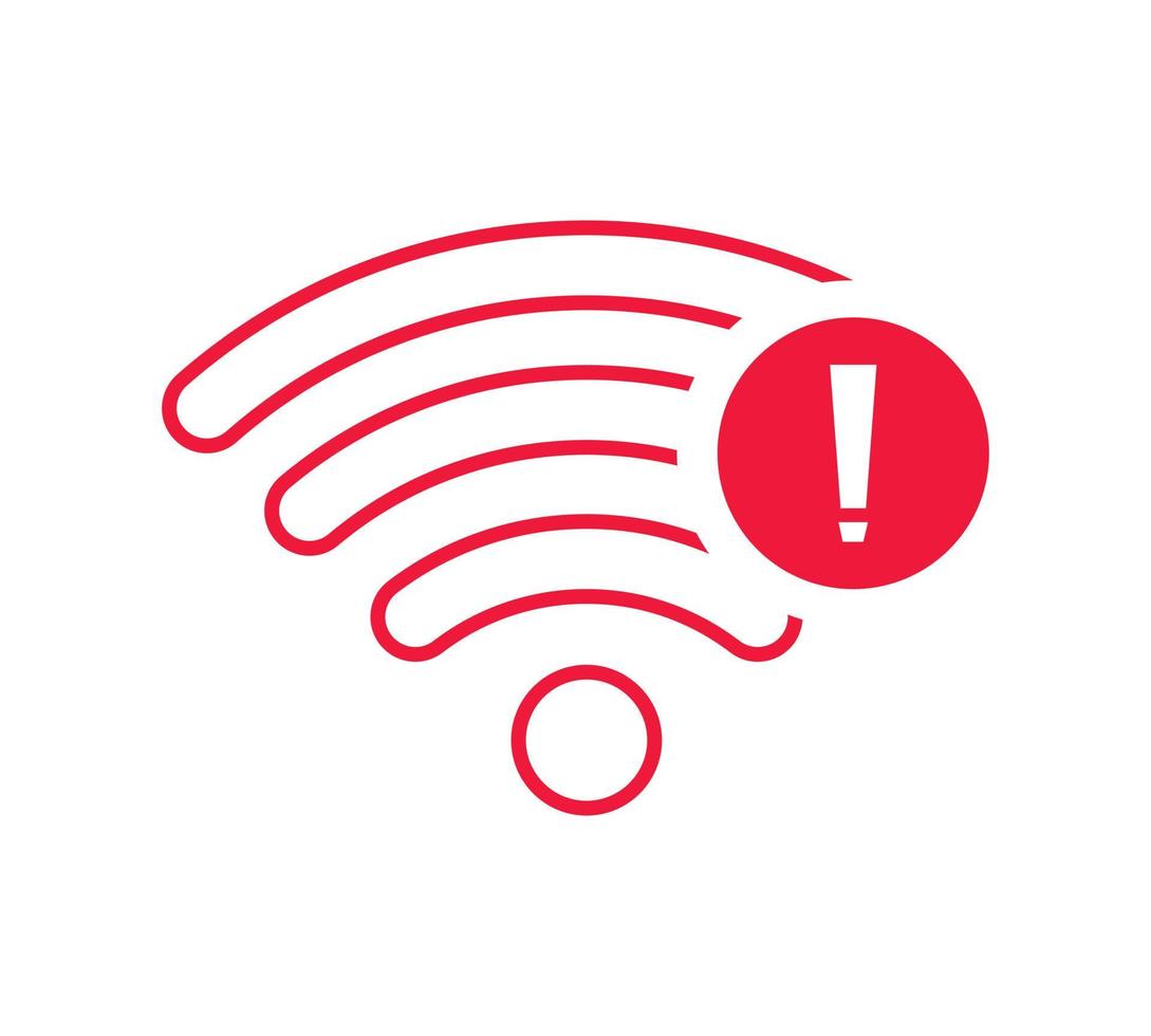 no Wireless network sign symbol icon red color. No wifi icon vector