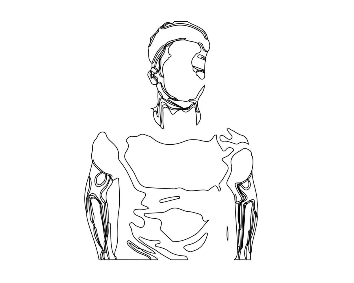man line art illustration vector