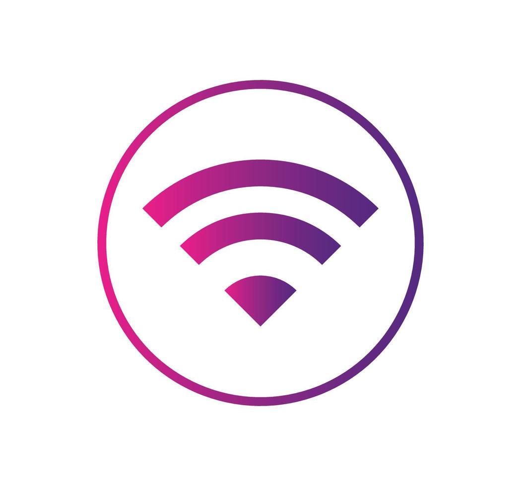 Wifi wireless signal icon sign vector gradient color