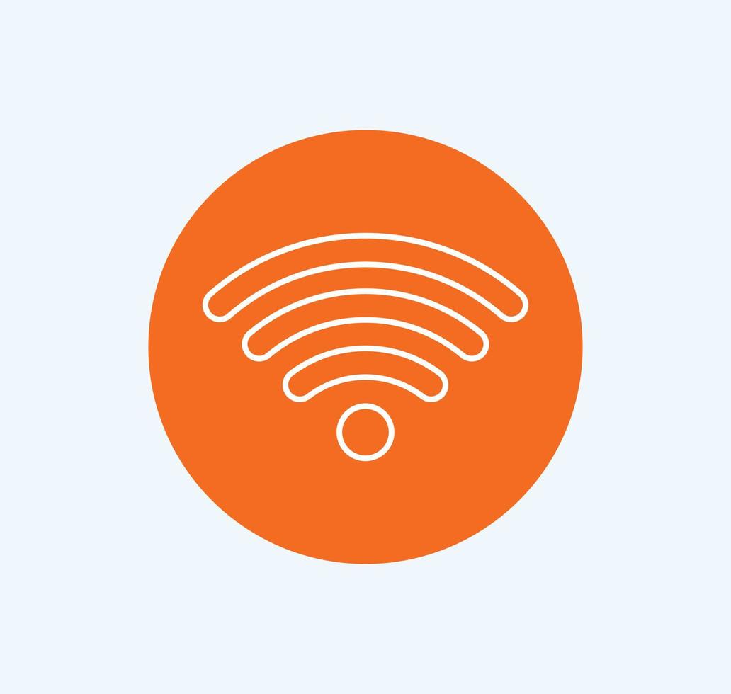 icono de símbolo de señal de red inalámbrica o wifi color naranja vector