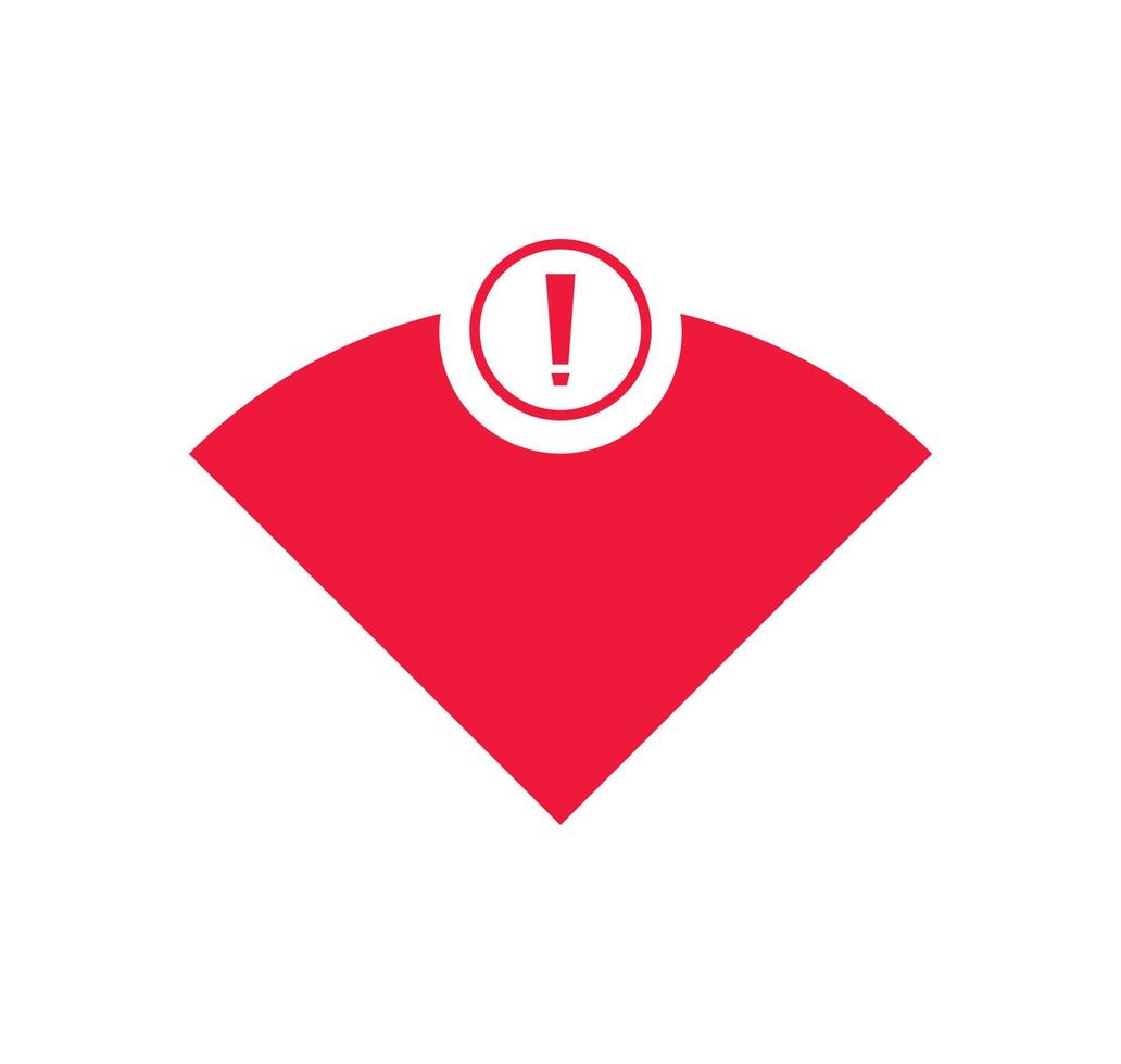 no hay señal de red inalámbrica icono de símbolo de color rojo. sin icono wifi vector