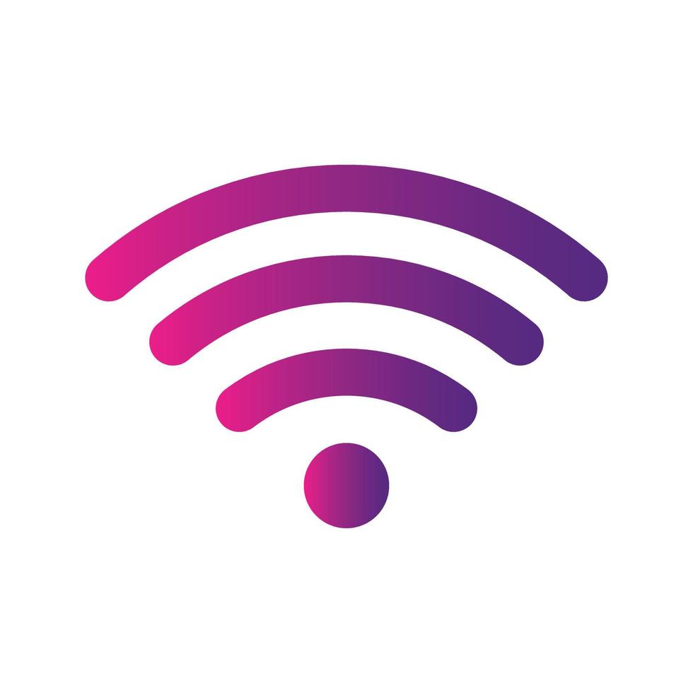 Wifi wireless signal icon sign vector gradient color