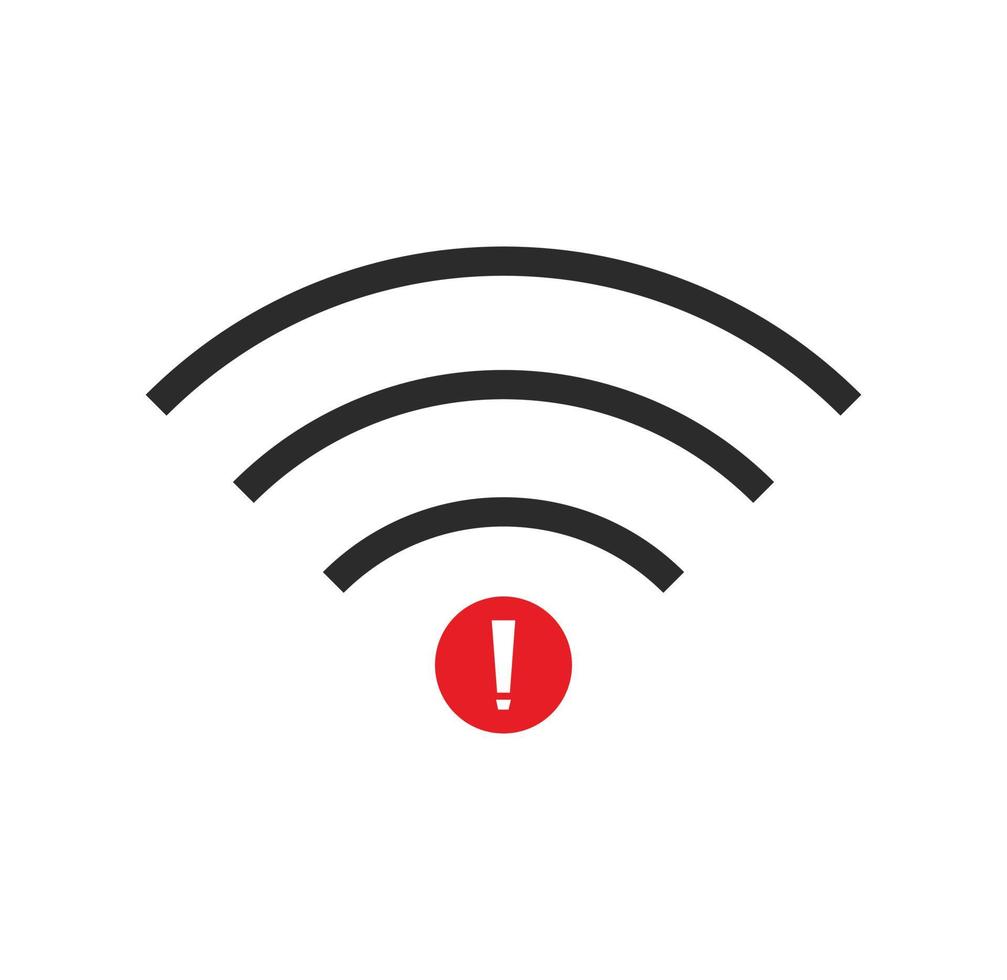 no Wifi wireless icon vector. no wi-fi connection icon.  No wireless connections vector