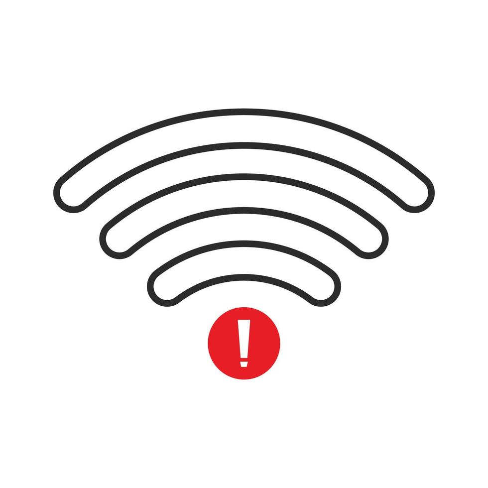 no Wifi wireless icon vector. no wi-fi connection icon.  No wireless connections vector