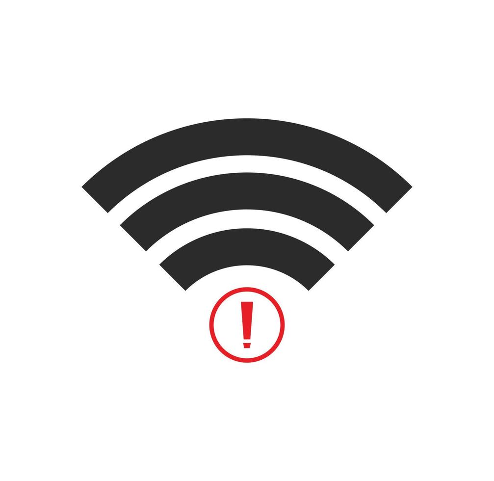 no Wifi wireless icon vector. no wi-fi connection icon.  No wireless connections vector