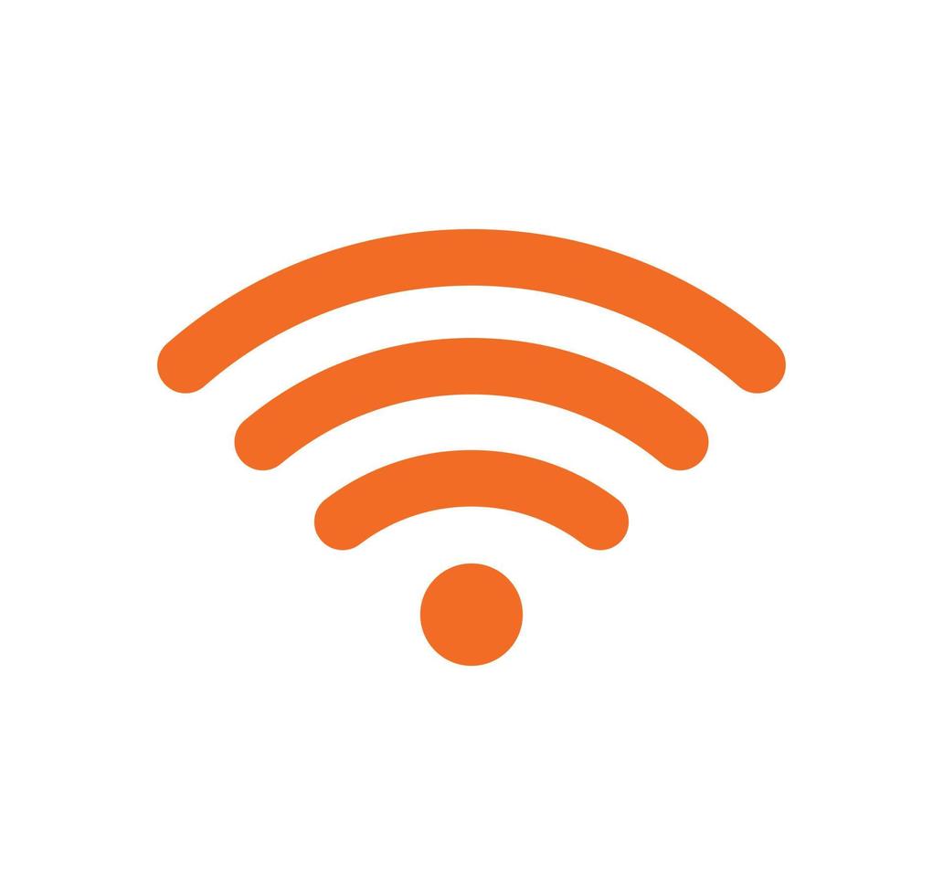 Wireless or wifi network sign symbol icon orange color vector