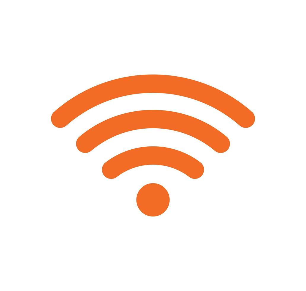 icono de símbolo de señal de red inalámbrica o wifi color naranja vector