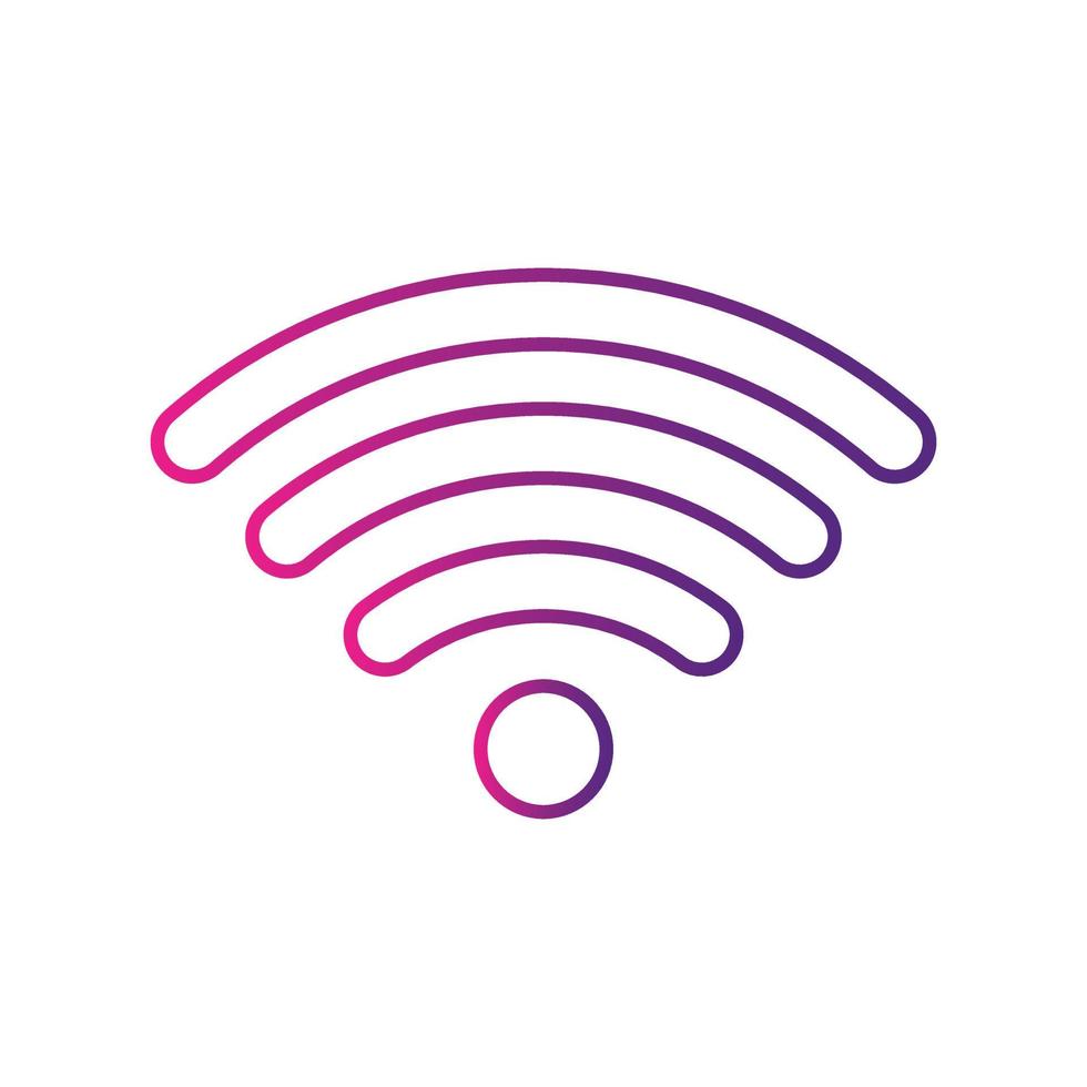 Wifi wireless signal icon sign vector gradient color