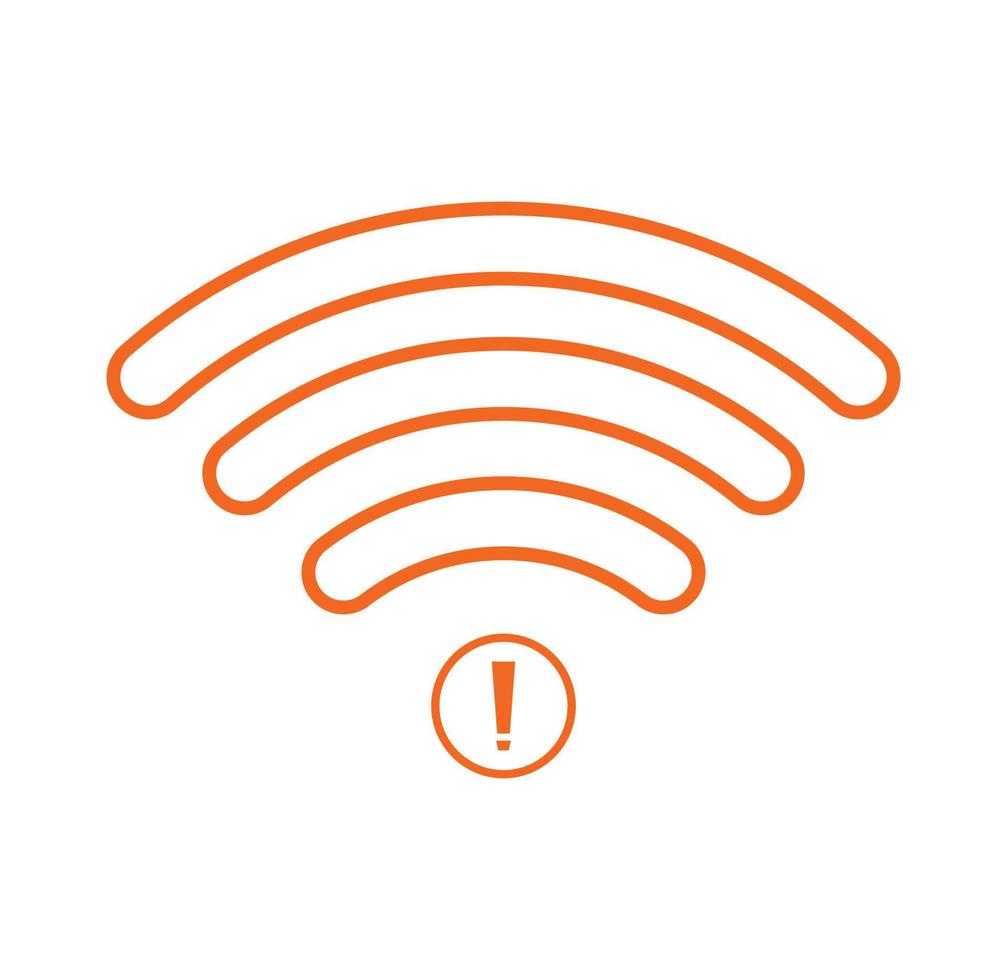 no Wifi wireless icon vector orange color.  no wi-fi connection icon