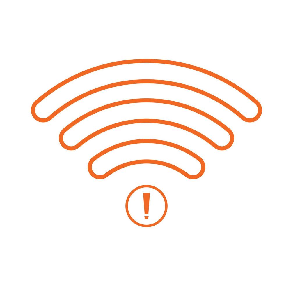 no Wifi wireless icon vector orange color.  no wi-fi connection icon