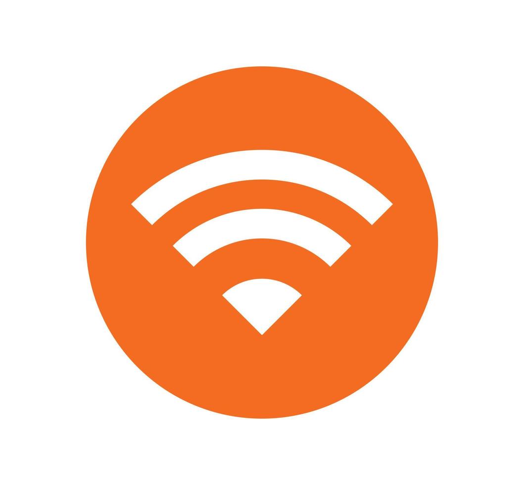 Wireless or wifi network sign symbol icon orange color vector