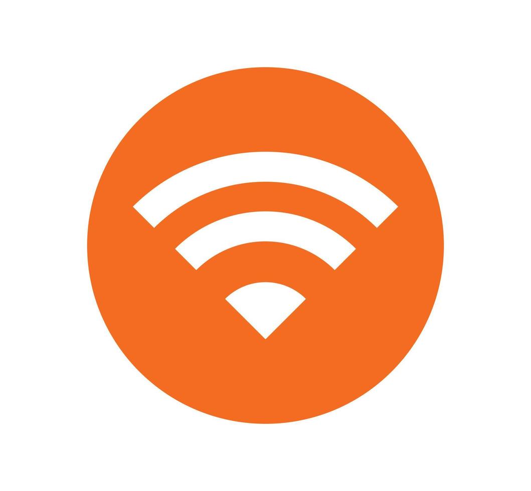 icono de símbolo de señal de red inalámbrica o wifi color naranja vector