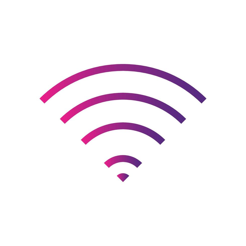 Wifi wireless signal icon sign vector gradient color