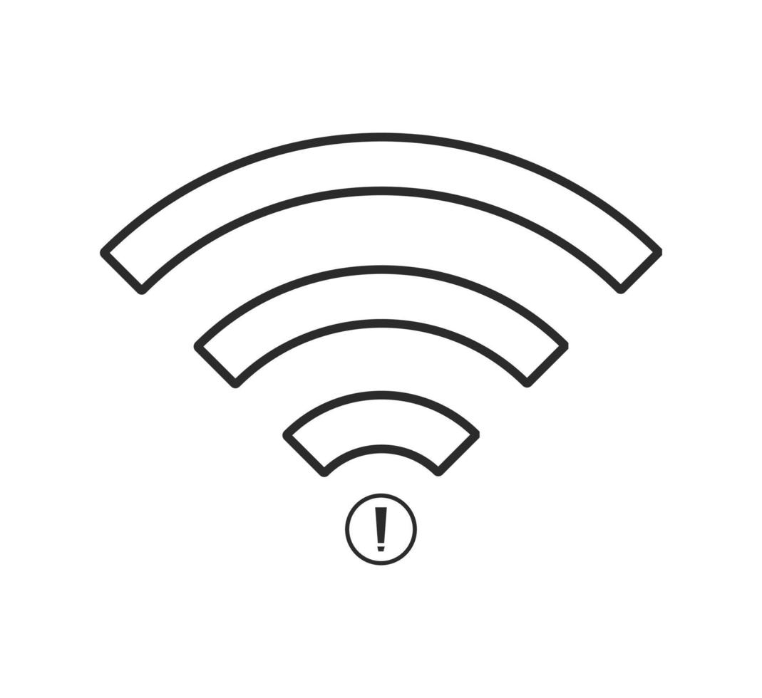 no hay vector de icono inalámbrico wifi. sin icono de conexión wi-fi. sin conexiones inalámbricas