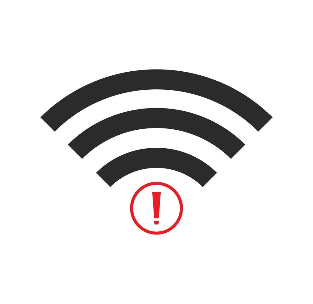 no Wifi wireless icon vector. no wi-fi connection icon.  No wireless connections vector