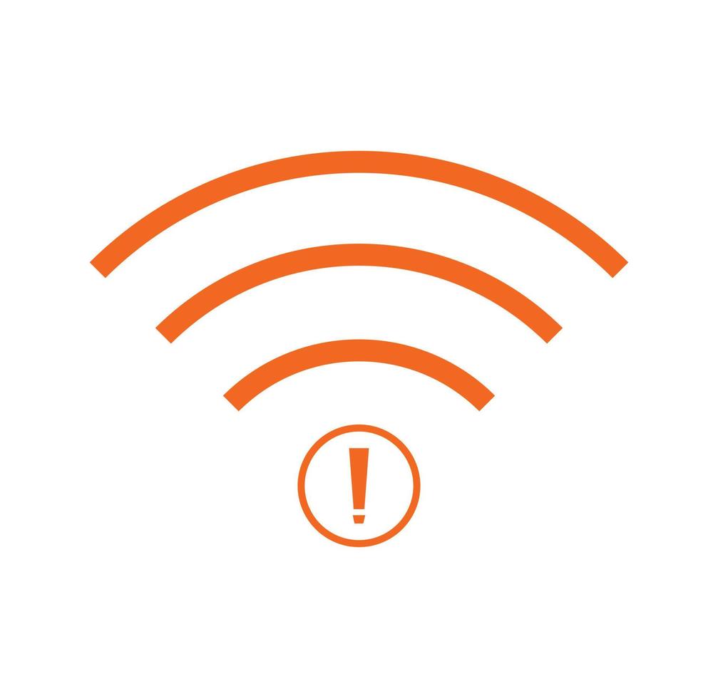 no Wifi wireless icon vector orange color.  no wi-fi connection icon