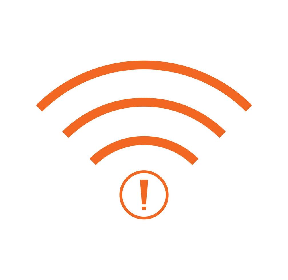 no Wifi wireless icon vector orange color.  no wi-fi connection icon
