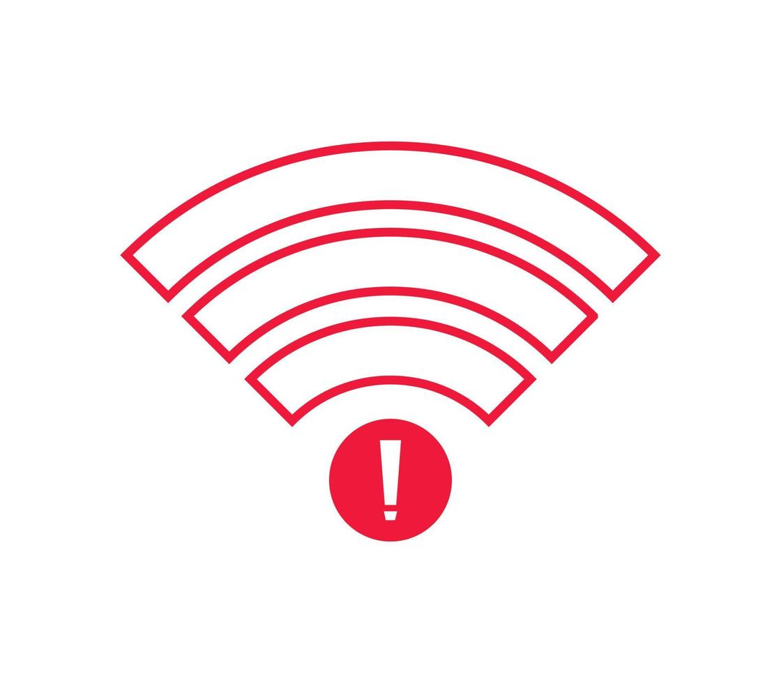 no hay vector de icono inalámbrico wifi. sin icono de conexión wi-fi. sin conexiones inalámbricas