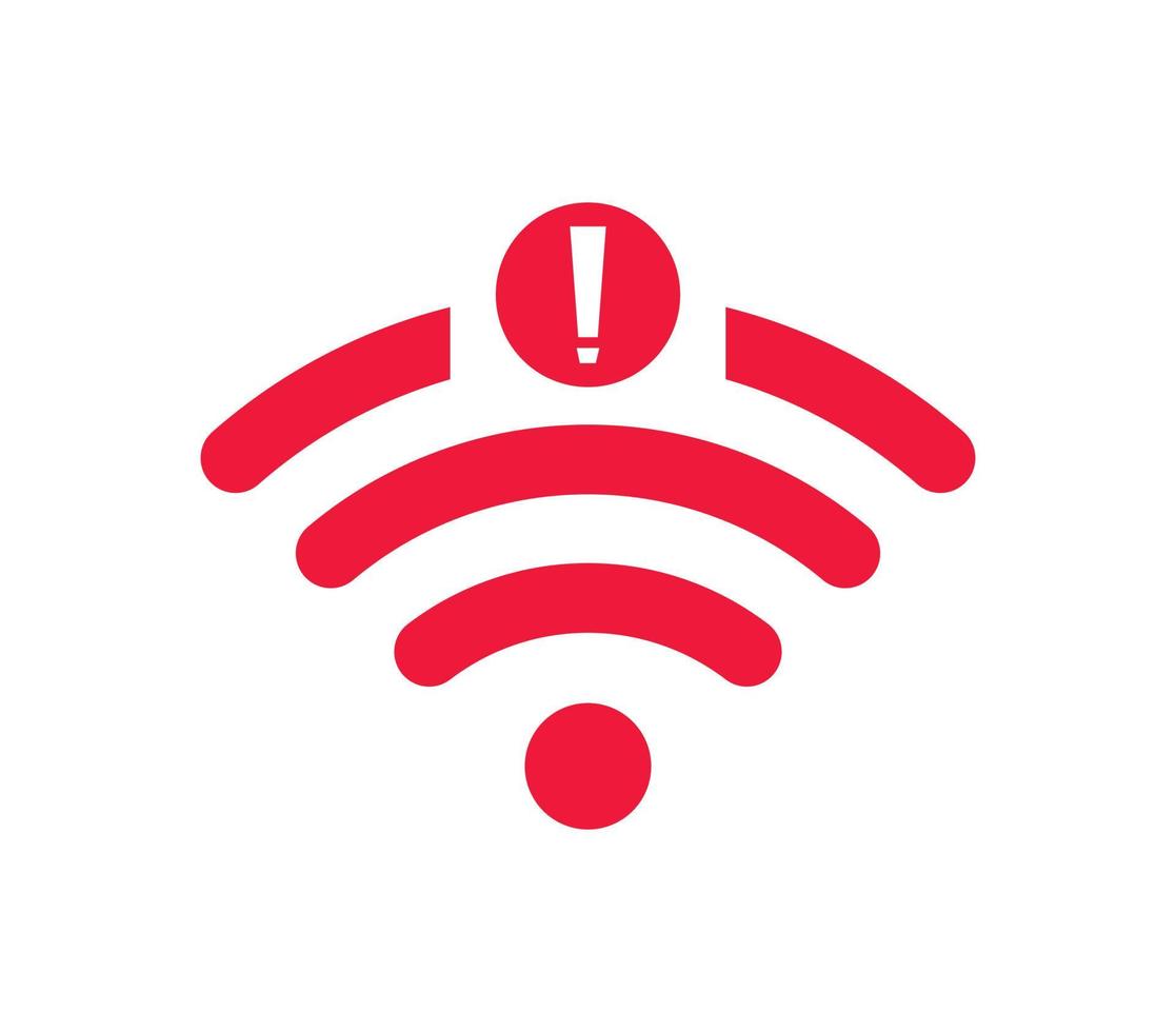 no Wireless network sign symbol icon red color. No wifi icon vector