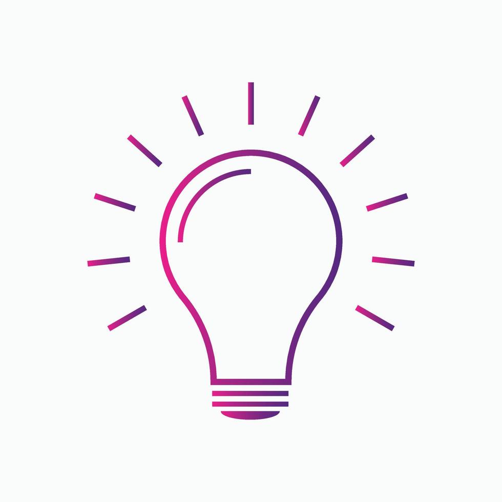 Light Bulb icon vector Idea sign solution, thinking concept gradient color template