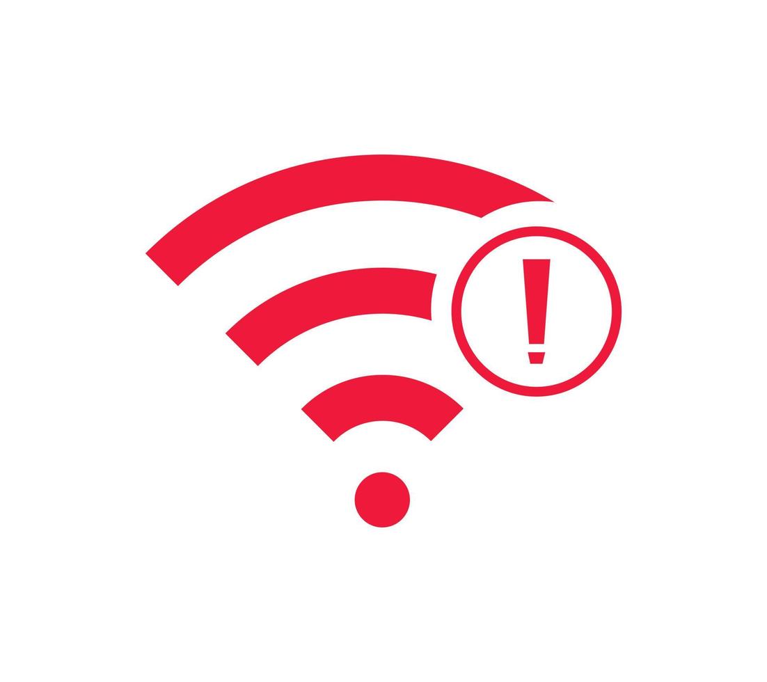 no Wireless network sign symbol icon red color. No wifi icon vector