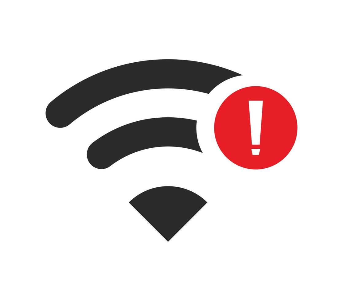 No wireless connections, no wifi icon sign vector black color