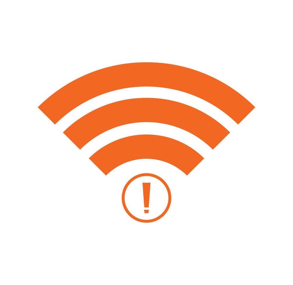 no Wifi wireless icon vector orange color.  no wi-fi connection icon