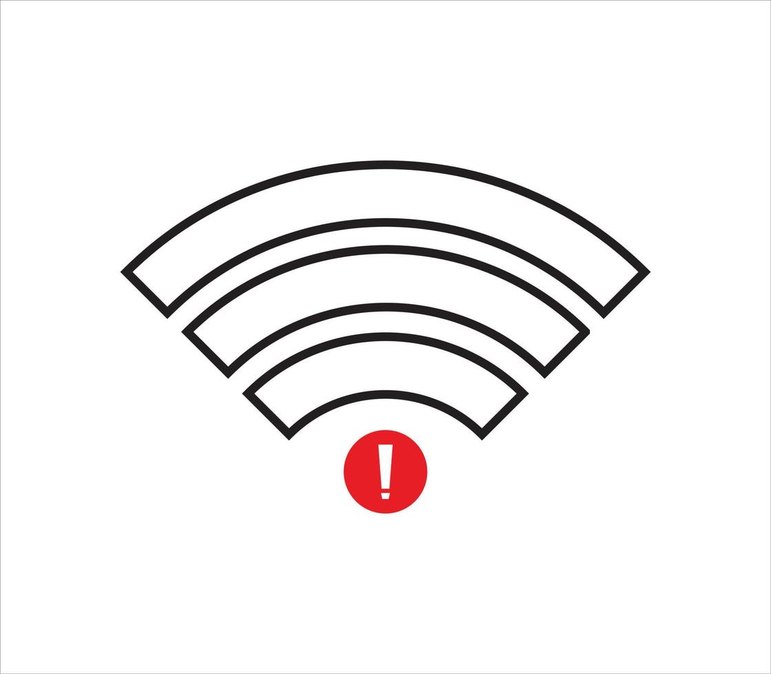 no hay vector de icono inalámbrico wifi. sin icono de conexión wi-fi. sin conexiones inalámbricas