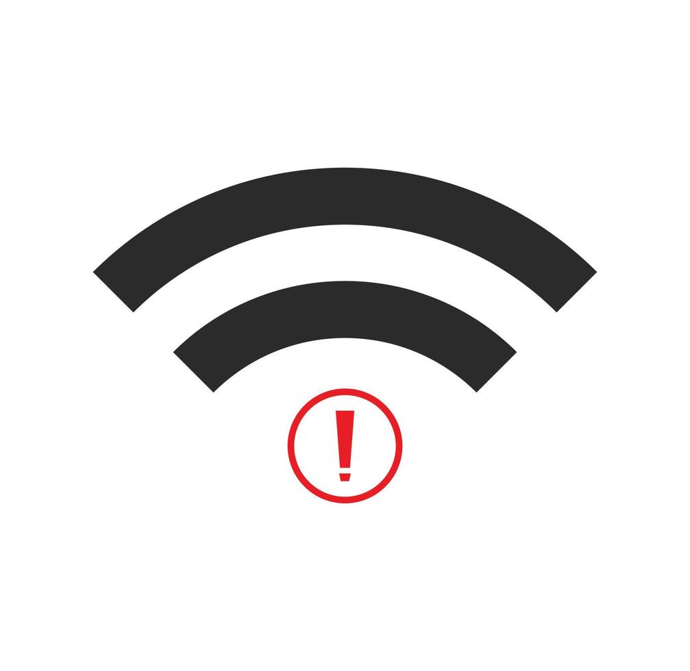 no Wifi wireless icon vector. no wi-fi connection icon.  No wireless connections vector