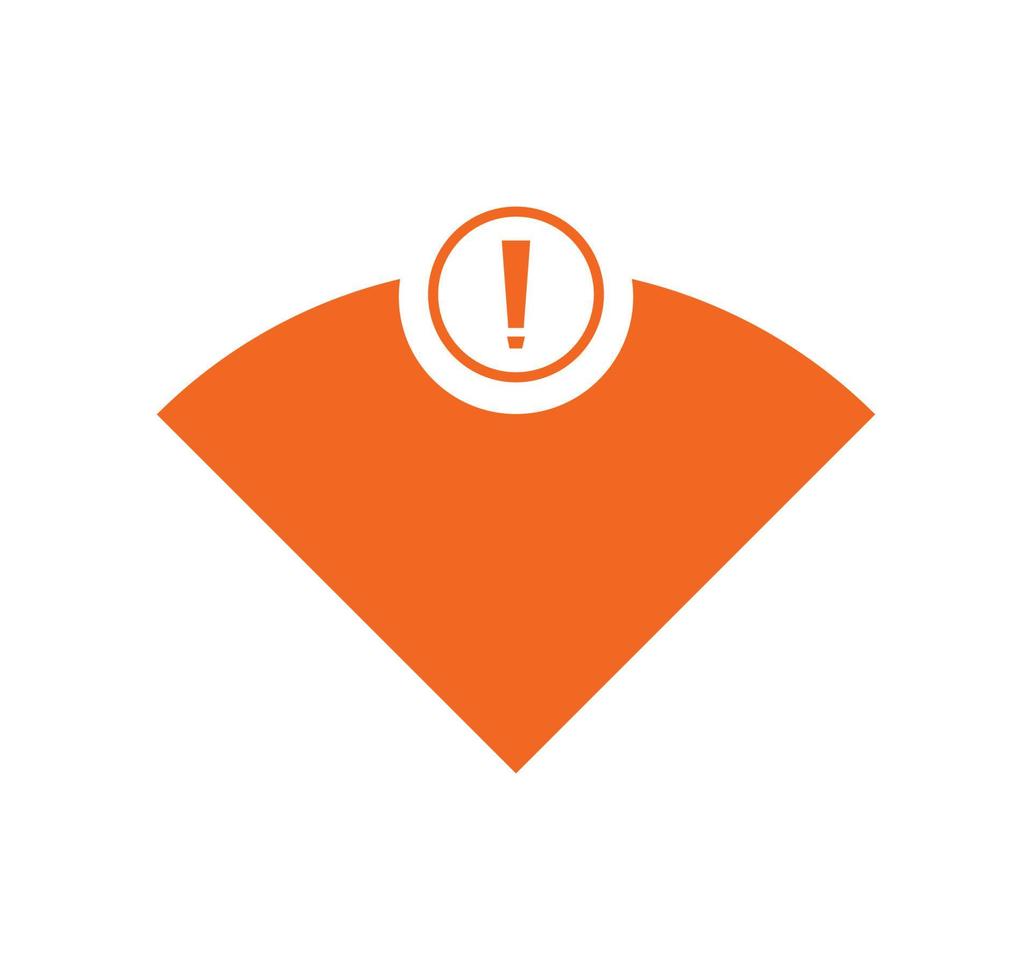 no Wifi wireless icon vector orange color.  no wi-fi connection icon