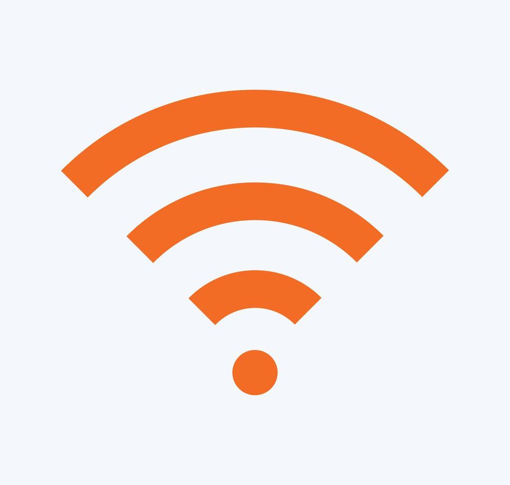 Wireless or wifi network sign symbol icon orange color vector