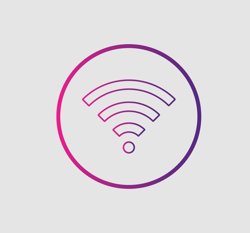 wifi señal inalámbrica icono signo vector degradado color