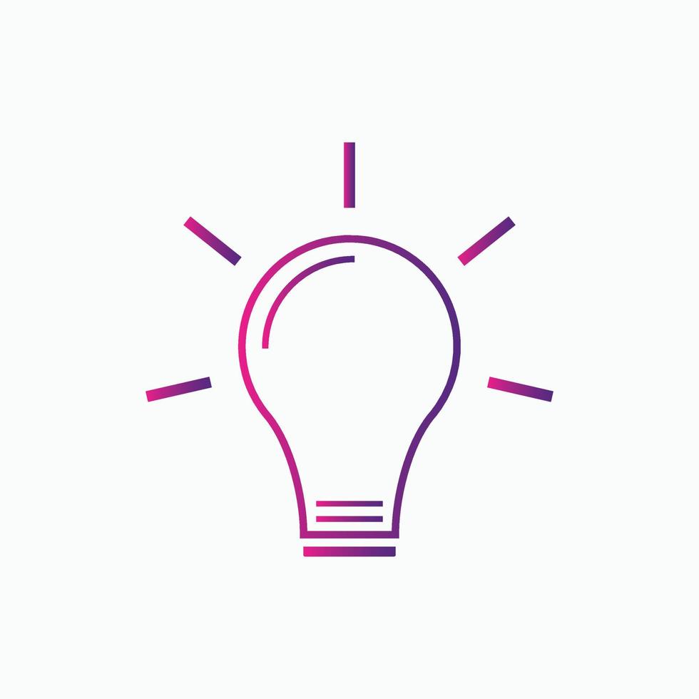 Light Bulb icon vector Idea sign solution, thinking concept gradient color template