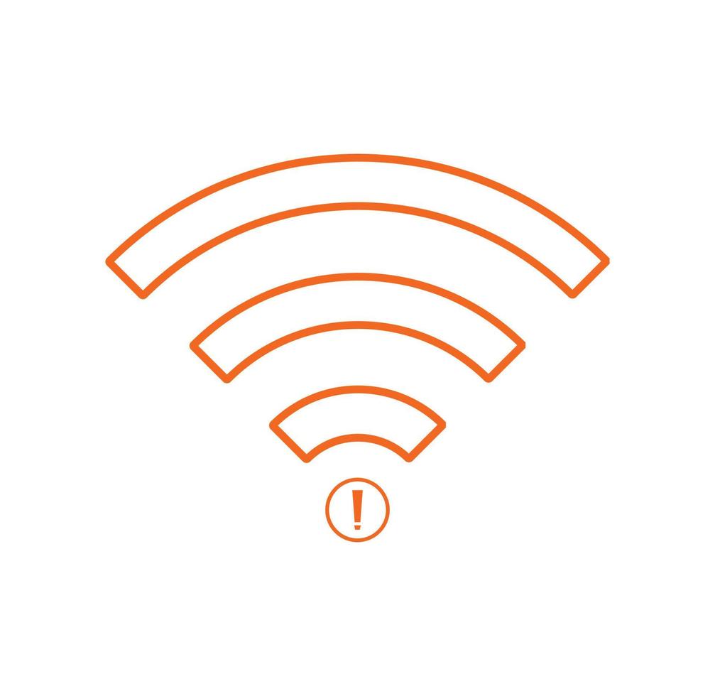 no Wifi wireless icon vector orange color.  no wi-fi connection icon