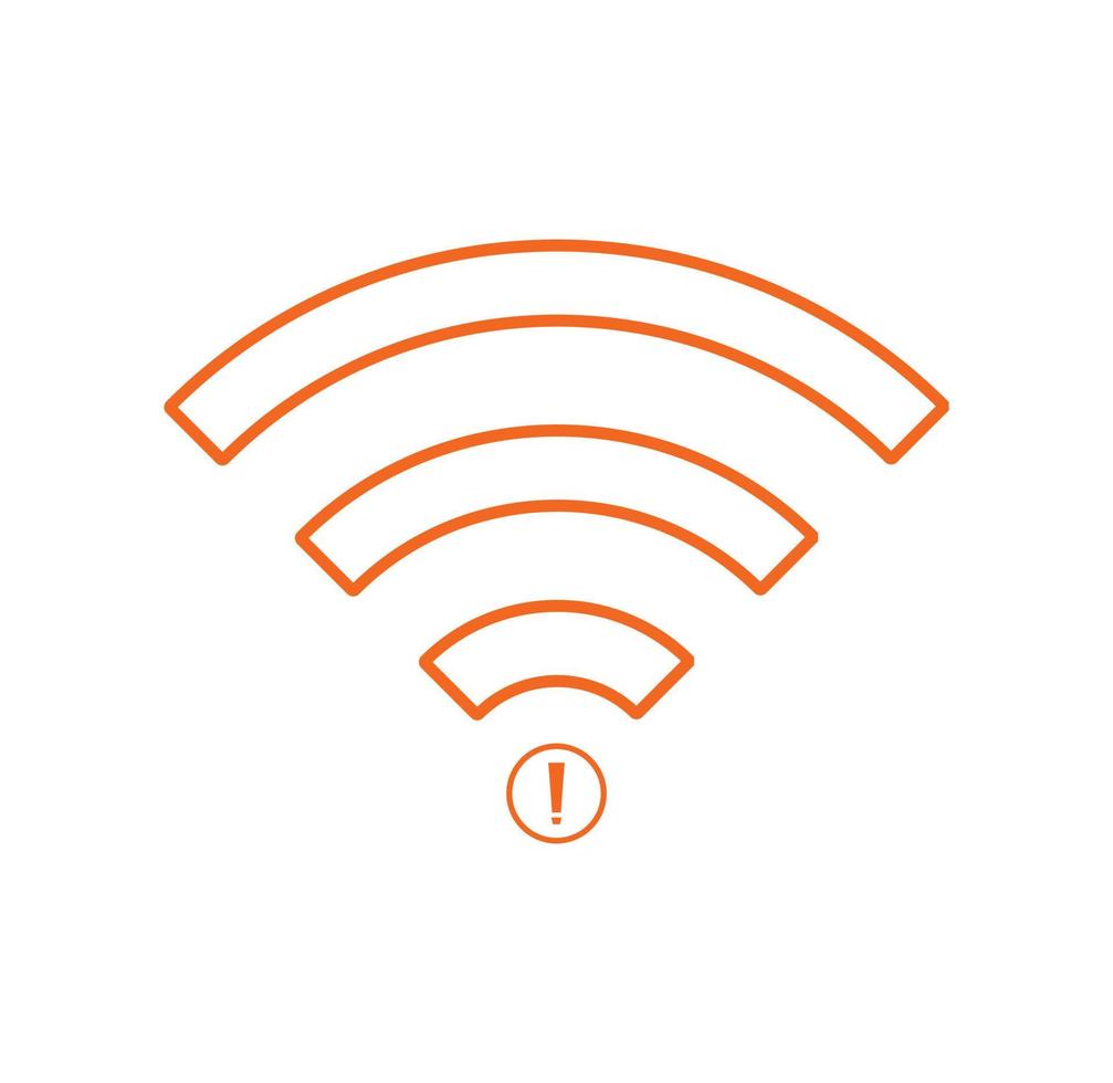 no hay wifi icono inalámbrico vector color naranja. sin icono de conexión wi-fi