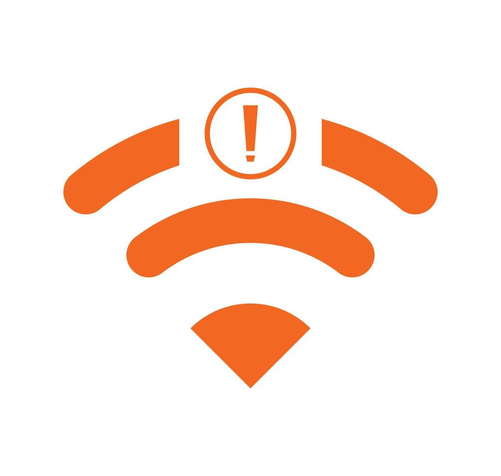 no Wifi wireless icon vector orange color.  no wi-fi connection icon
