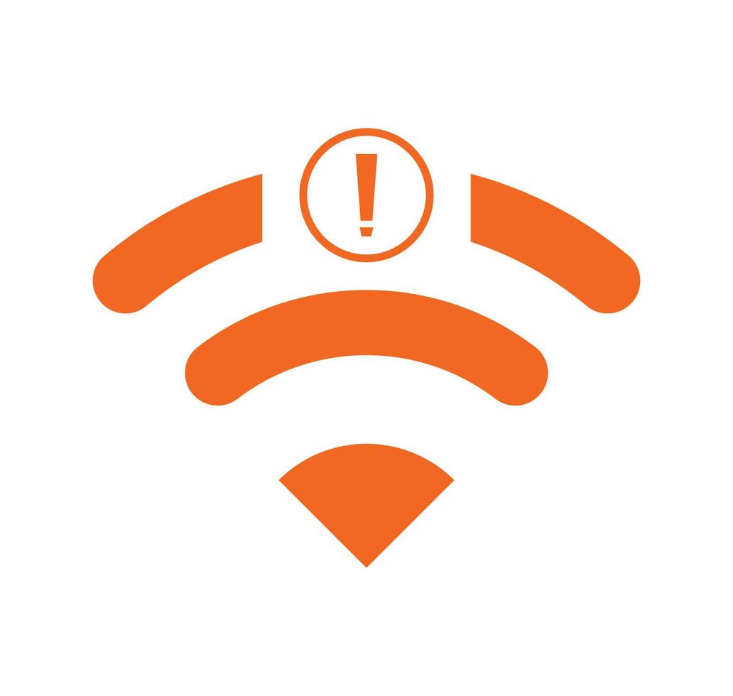 no Wifi wireless icon vector orange color.  no wi-fi connection icon