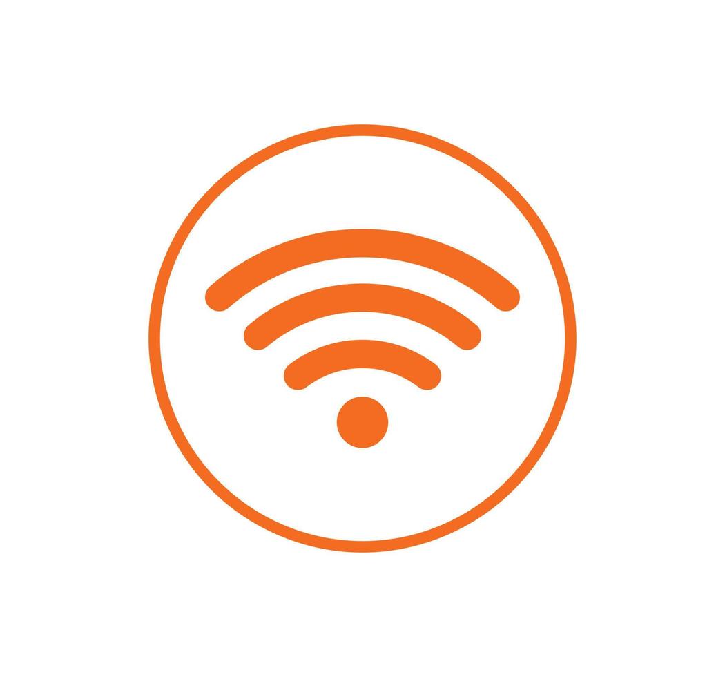 Wireless or wifi network sign symbol icon orange color vector