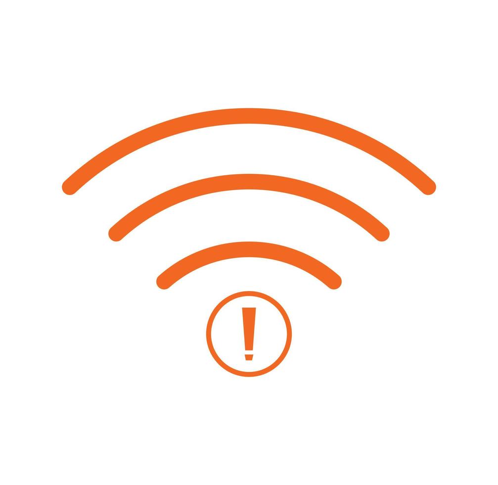 no Wifi wireless icon vector orange color.  no wi-fi connection icon