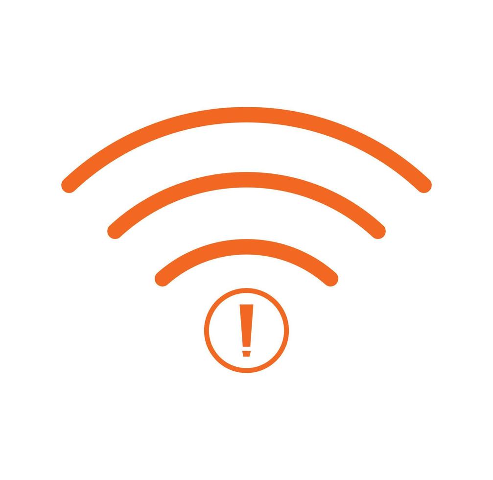 no Wifi wireless icon vector orange color.  no wi-fi connection icon