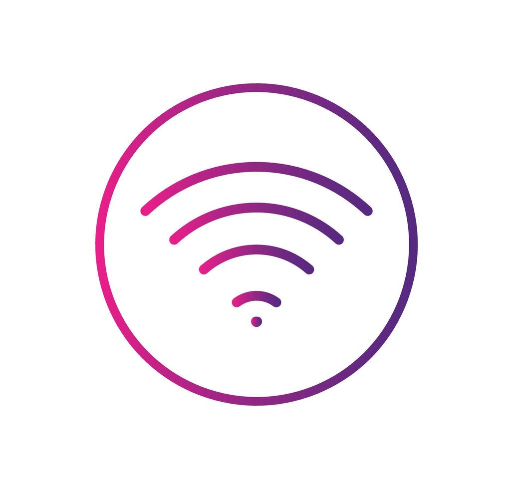 wifi señal inalámbrica icono signo vector degradado color
