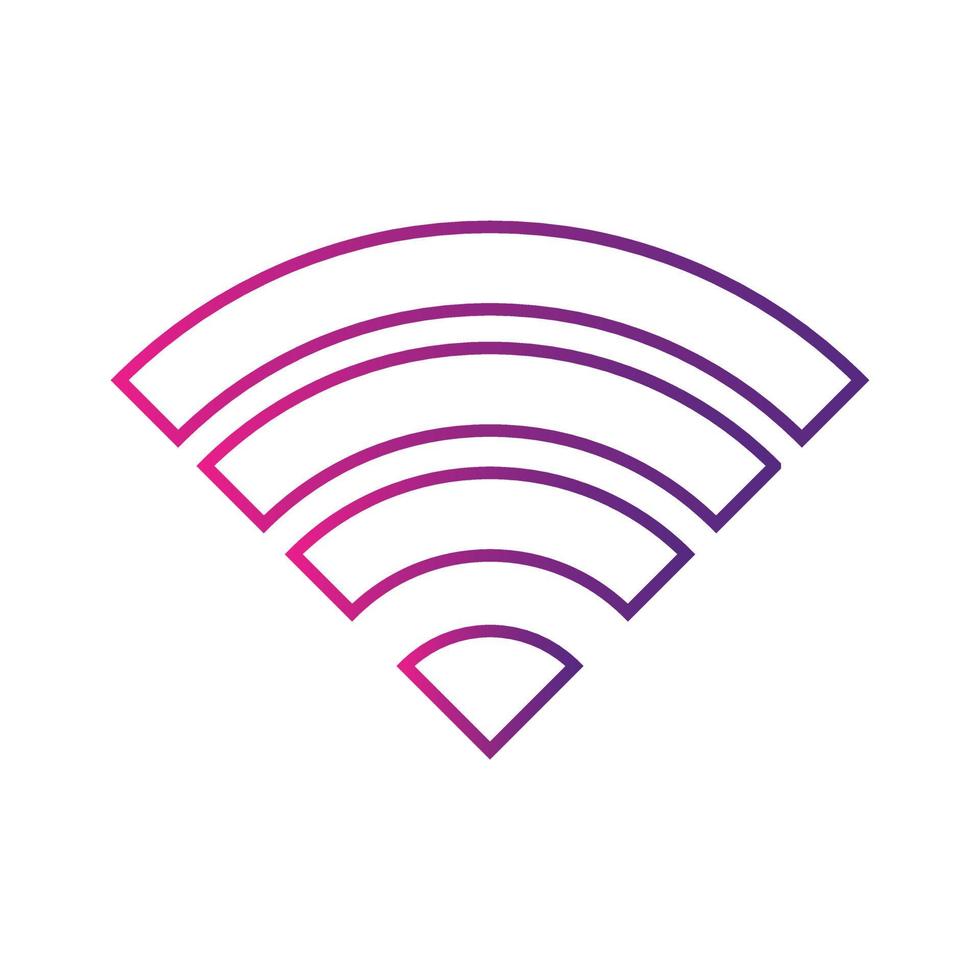 Wifi wireless signal icon sign vector gradient color