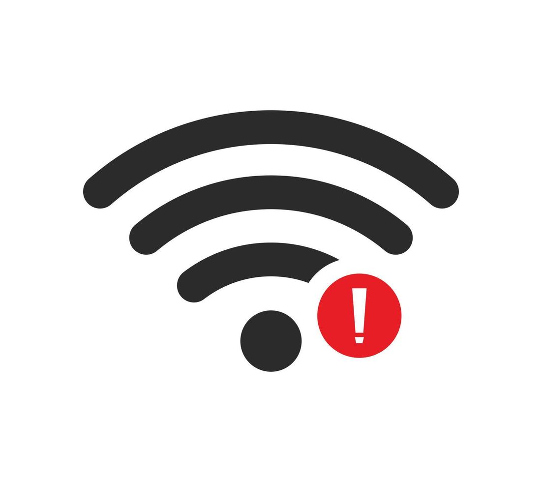 sin conexiones inalámbricas, sin vector de signo de icono wifi