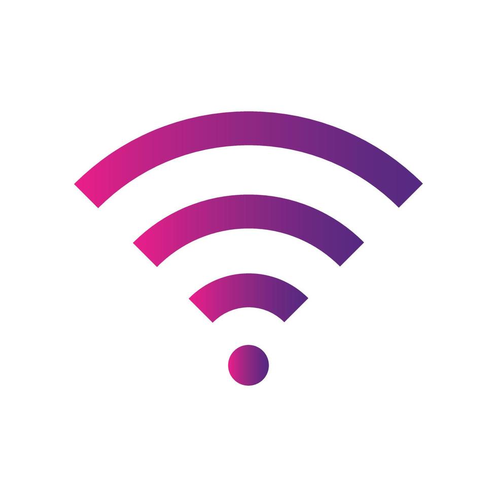 Wifi wireless signal icon sign vector gradient color