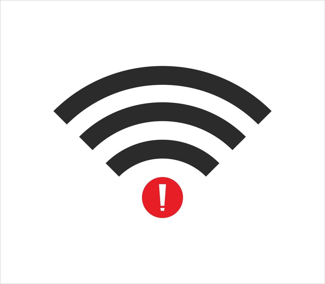 no hay vector de icono inalámbrico wifi. sin icono de conexión wi-fi. sin conexiones inalámbricas