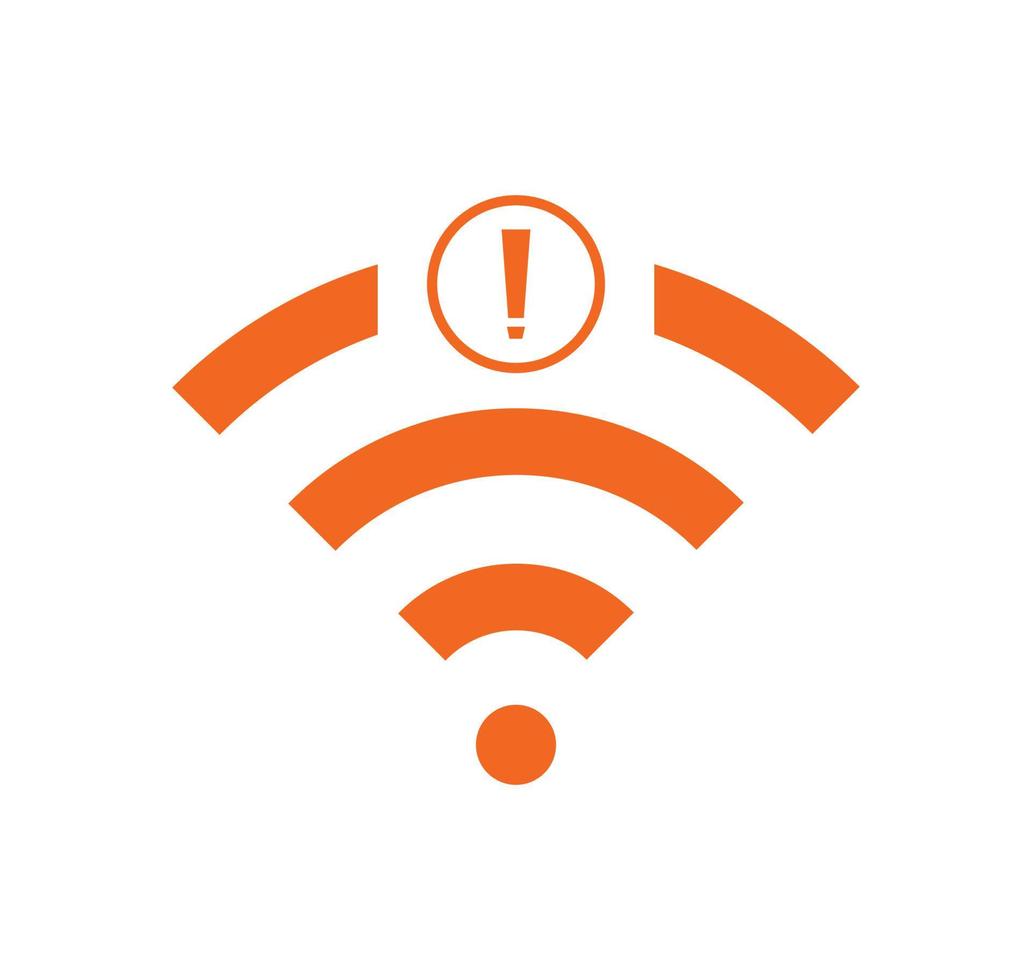 no Wifi wireless icon vector orange color.  no wi-fi connection icon