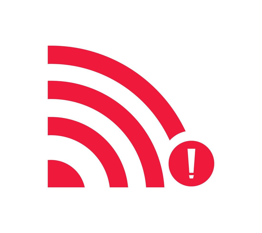 no Wireless network sign symbol icon red color. No wifi icon vector