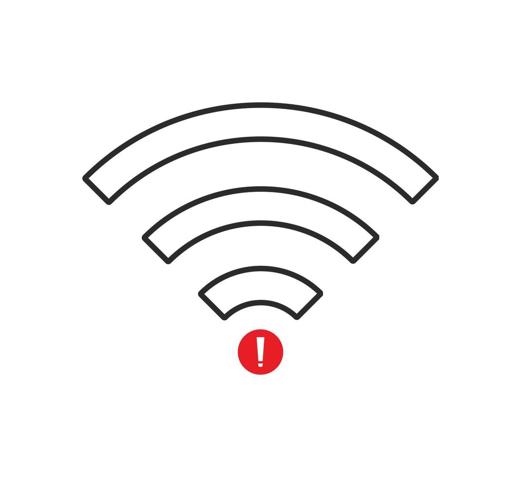 no Wifi wireless icon vector. no wi-fi connection icon.  No wireless connections vector